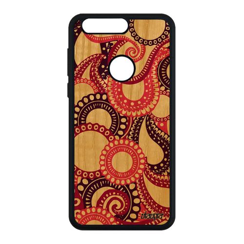 Coque Silicone Pour Honor 8 Bois Motif Cachemire Telephone Cover Rigide Rose De