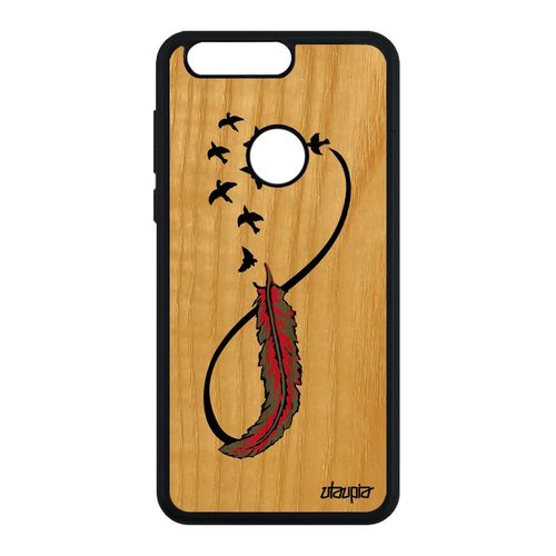 Coque En Bois Infini Honor 8 Et Silicone 4g Cadeau Saint Valentin Rose Antichoc
