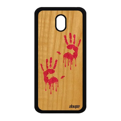 Coque En Bois Empreinte Main J3 2017 Silicone Trace De Rose Cover Samsung Galaxy J3 2017