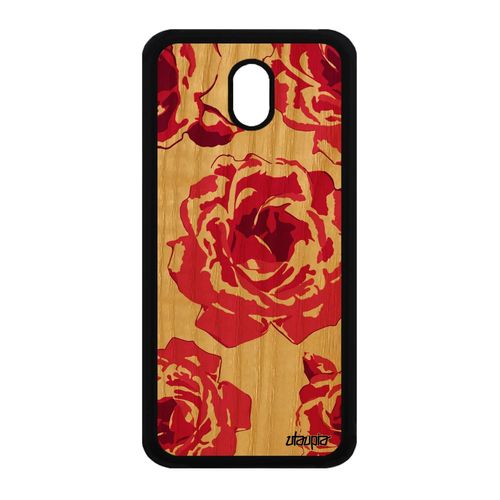 Coque En Bois Rose Fleur Rigide Samsung Galaxy J3 2017 Silicone Amour Petale De