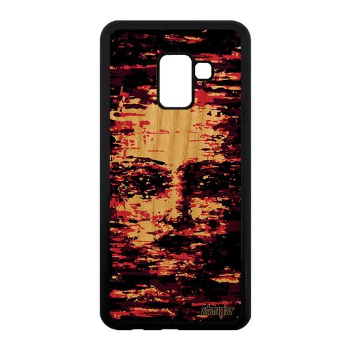 Coque Bois Pour Samsung A8 2018 Silicone Portrait Cover Rose Portable Art Samsung Galaxy A8 2018