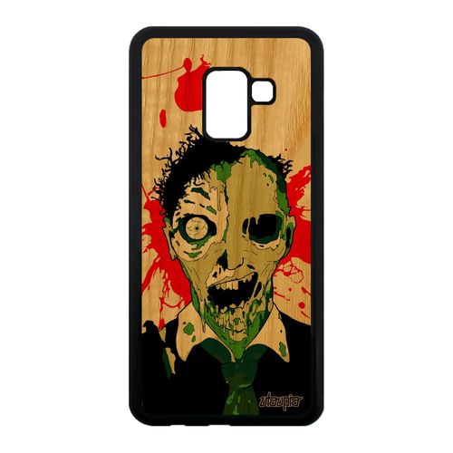 Coque Mort Vivant Pour Samsung Galaxy A8 2018 En Bois Silicone Cover Vert Zombie