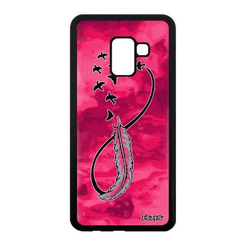 Coque Silicone A8 2018 Infini Rose Bumper Nuage Antichoc Plume De Samsung Galaxy A8 2018