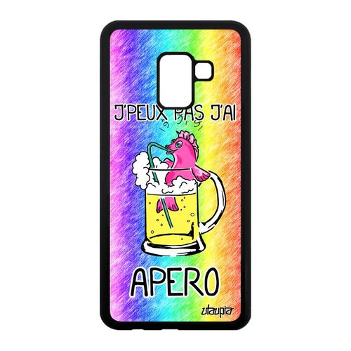 Coque Pour A8 2018 Silicone Jpeux Pas J'ai Apero Vert Comique De Samsung Galaxy A8 2018
