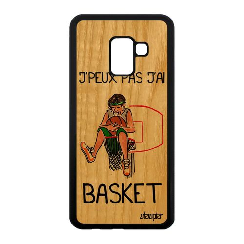Coque Bois J'peux Pas J'ai Basket Samsung Galaxy A8 2018 Silicone Antichoc Vert