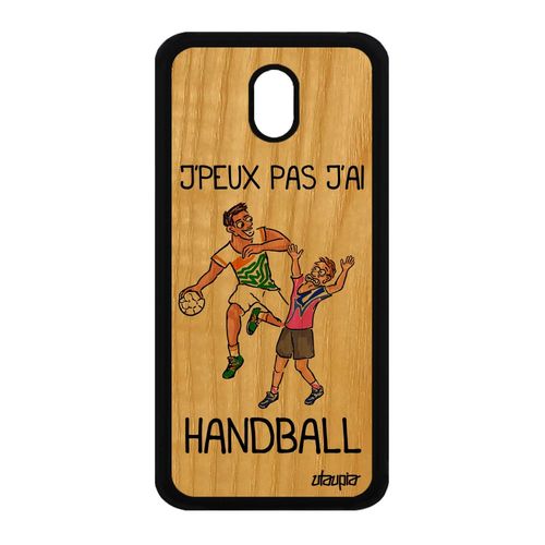 Coque J'peux Pas J'ai Handball J3 2017 Bois Silicone Hand Rose De Samsung Galaxy J3 2017