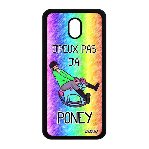 Coque Silicone Samsung Galaxy J3 2017 Humour J'peux Pas J'ai Poney Vert Swag De