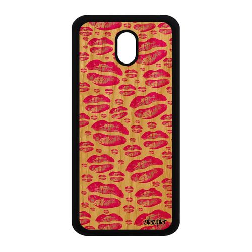 Coque Silicone J3 2017 Bois Levres Personnalisé Motif Femme Rose Samsung Galaxy J3 2017