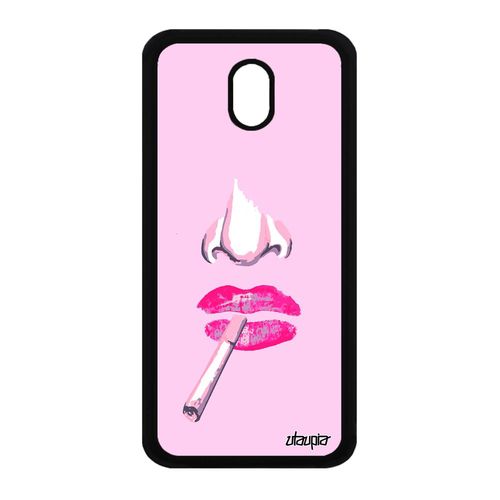 Coque Silicone J3 2017 Visage Femme Rose Rigide Glamour Etui De Samsung Galaxy J3 2017