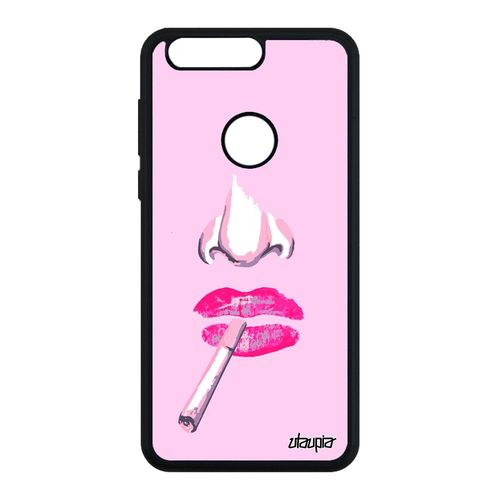 Coque Rigide Pour Honor 8 Silicone Visage Rose Housse Cigarette Cover Abstrait A