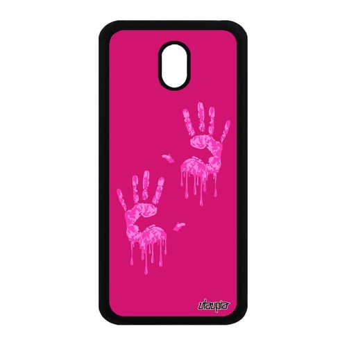 Coque Main Samsung J3 2017 Silicone Fantaisie Rose J530 Trace De Fille En Samsung Galaxy J3 2017
