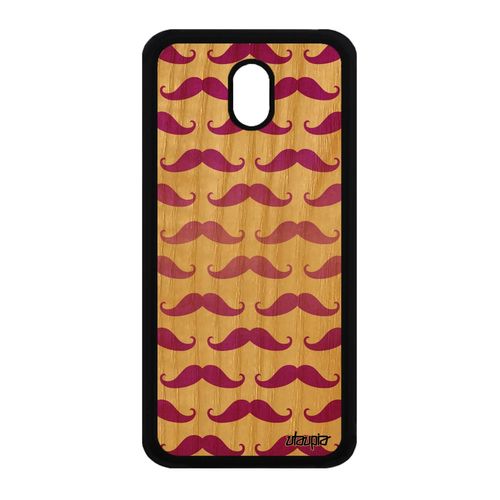 Coque Bois Samsung J3 2017 Silicone Moustache Rose Case Smartphone Fille Samsung Galaxy J3 2017