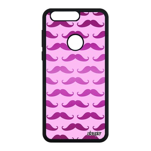 Coque Honor 8 Silicone Moustache Impression Rose Unique Case Personnalisé Tpu De