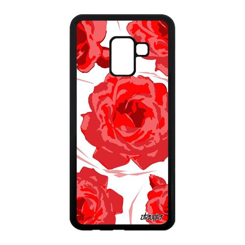 Coque Rose Fleur Pour Samsung A8 2018 Silicone Nature Swag Romantique De Samsung Galaxy A8 2018