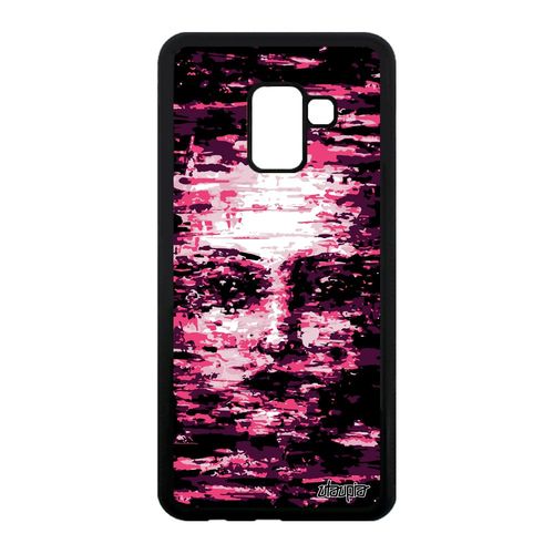Coque Portrait A8 2018 Silicone Femme Art Miroir Visage Swag Rose Samsung Galaxy A8 2018