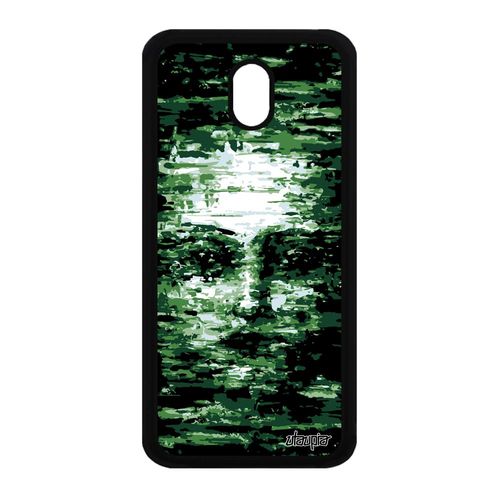 Coque Silicone Samsung Galaxy J3 2017 Portrait Art Visage Mobile Vert Peinture A