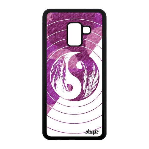 Coque Galaxy A8 2018 Silicone Yin Et Yang 4g Bulle Plume Pastel Rose Zen Samsung Galaxy A8 2018