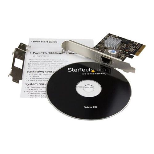 StarTech.com Carte réseau PCI Express à 1 port 10GBase-T / NBASE-T Ethernet avec support pour 5 vitesses : 10 G/5 G/2,5 G/1 G/100 Mb/s - Adaptateur réseau - PCIe 2.0 x4 profil bas - 1000Base-T x...