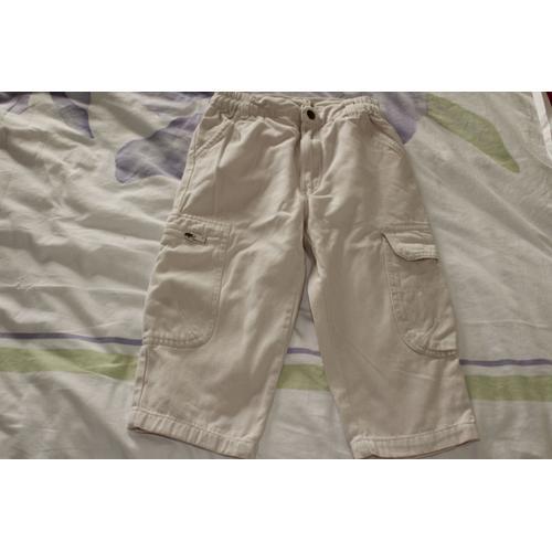 Pantalon Tissaia Avec Poches Sur Les Cotés Différentes Coton 3 Ans Blanc