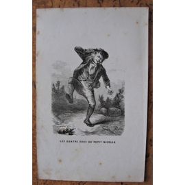 Gravure 19° " Les Quatre Sous Du Petit Nicolle