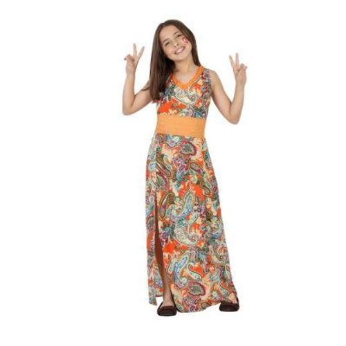 Déguisement Enfants Fille Hippie Colorée Plusieurs Tailles (Taille 3-4a)