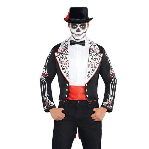 Veste Pour Déguisement Mexicain Dia De Los Muertos Pour Halloween (Taille M/L)