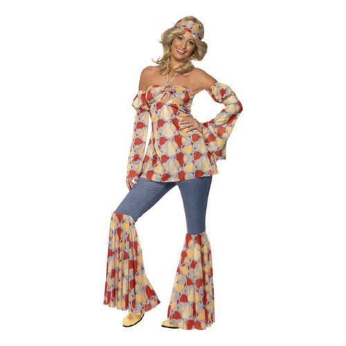 Déguisement Vintage Hippie Annés 70 Pour Femme Plusieurs Tailles (Taille L)