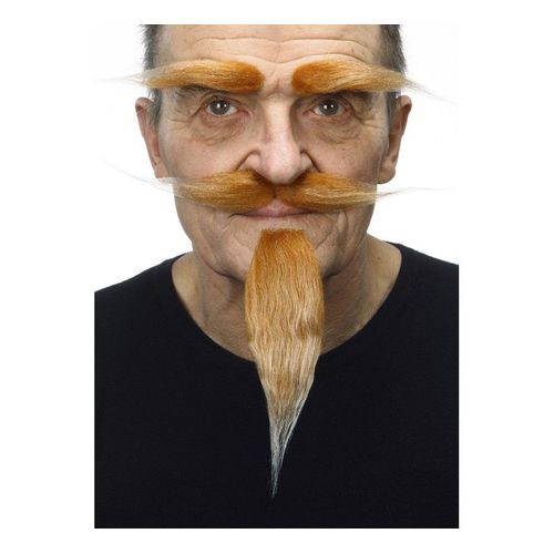 Moustache Avec Bouc Et Sourcils Châtain (Taille Unique)