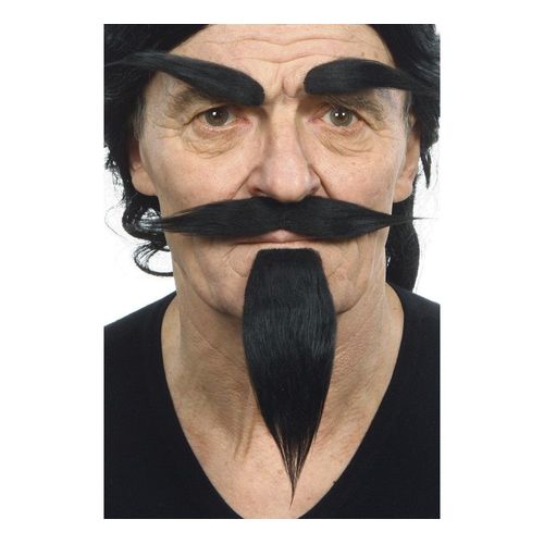 Moustache Avec Bouc Et Sourcils Noir (Taille Unique)