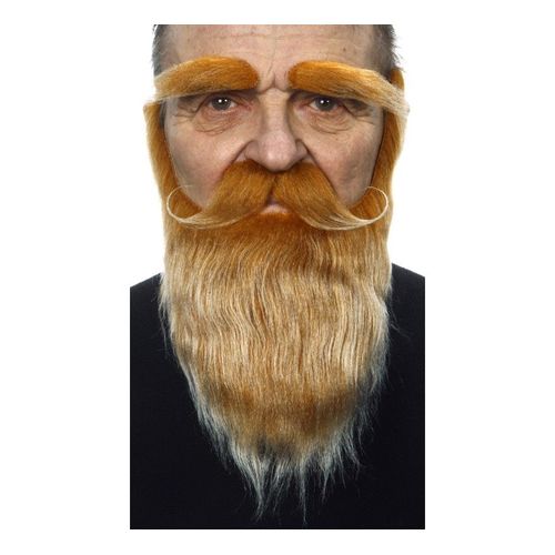 Moustache Avec Barbe Et Sourcils Châtain (Taille Unique)