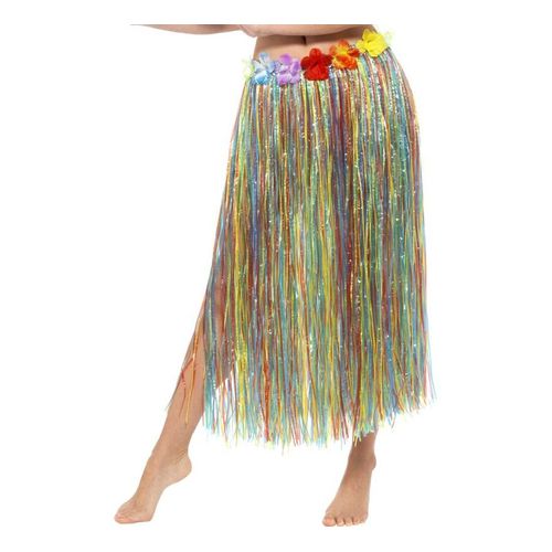 Jupe Hawaïenne Large Avec Fleurs Multicouleur (Taille Unique Adulte)