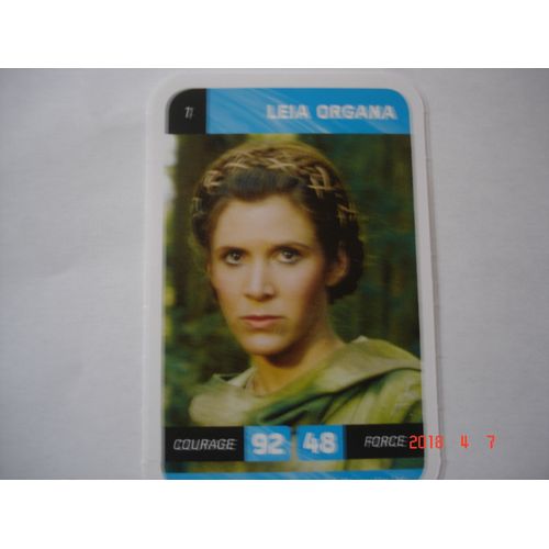 Carte Leclerc Star Wars 2018 Leia Organa Numéro 1