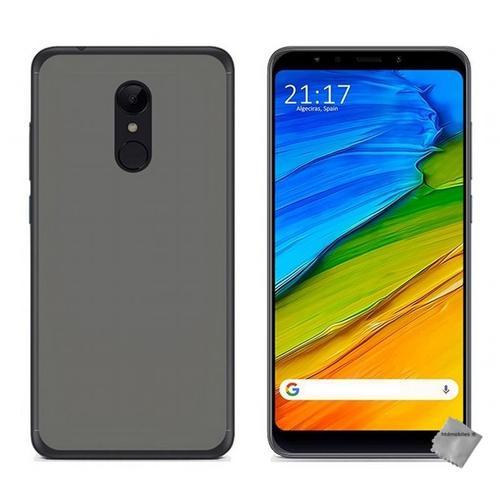 Housse Etui Coque Pochette Silicone Gel Fine Pour Xiaomi Redmi 5 Plus + Film Ecran - Gris