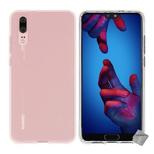 Housse Etui Coque Pochette Silicone Gel Fine Pour Huawei P20 + Film Ecran - Blanc Transparent
