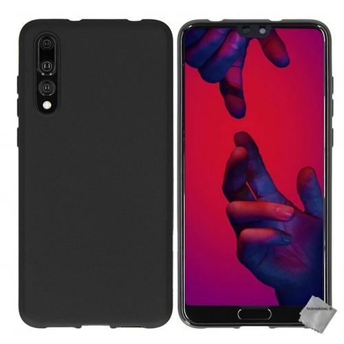 Housse Etui Coque Pochette Silicone Gel Fine Pour Huawei P20 Pro + Verre Trempe - Noir