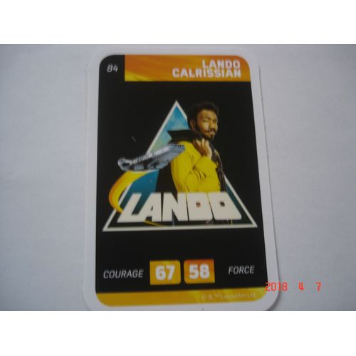 Carte Leclerc Star Wars 2018 Lando Numéro 84