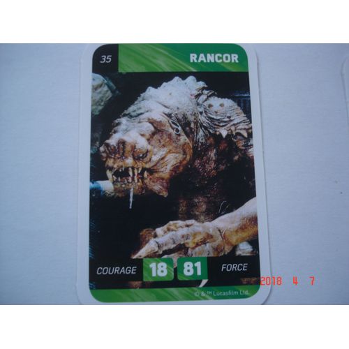 Carte Leclerc Star Wars 2018 Rancor Numéro 35