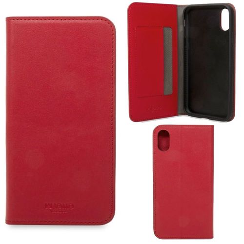 Etui De Luxe Knomo Cuir Rouge Avec Rabat Latéral Iphone X