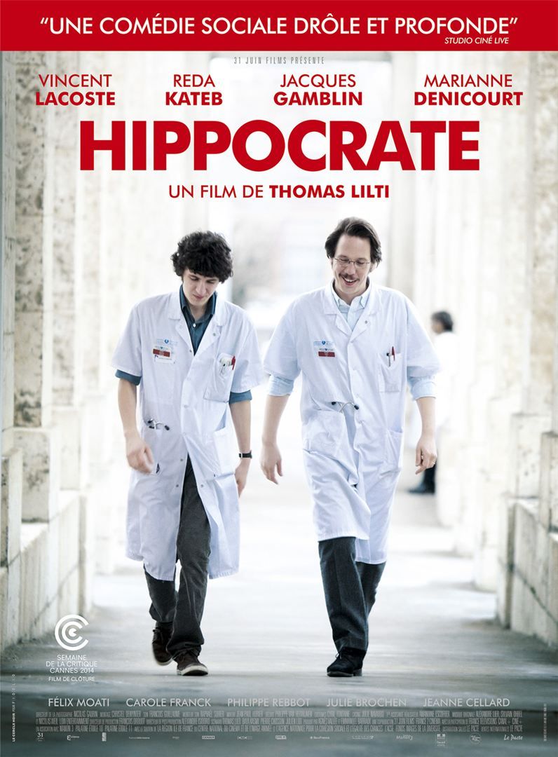 Affiche De Cinéma " Hippocrate " - Format 120x160 Cm -De Thomas Lilti Avec Vincent Lacoste, Reda Kateb, Jacques Gamblin, Marianne Denicourt, Félix Moati, Philippe Rebbot - 2014