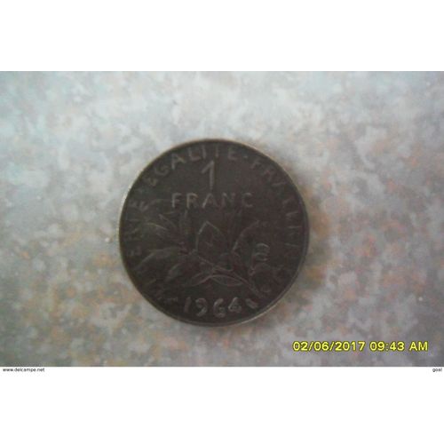 1 Franc Semeuse "Flan Mate" 1964 En Tb.