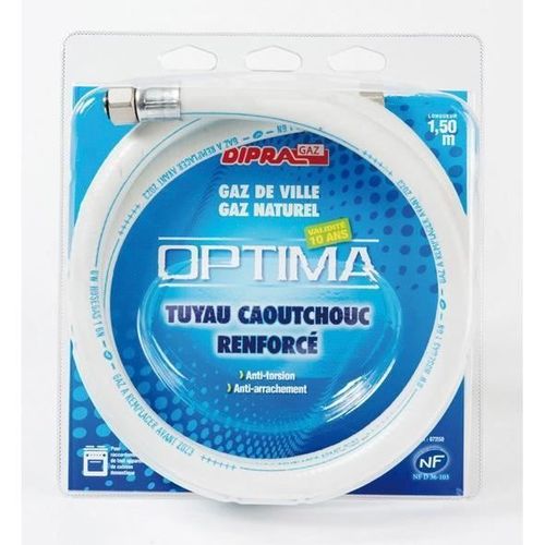DIPRA Flexible souple gaz naturel NF 2m - écrous a visser 15/21 - 10ans