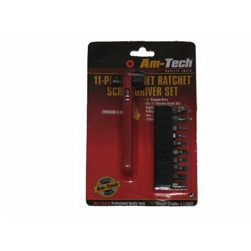 Am-Tech Lot de 11 tournevis coudés à cliquet