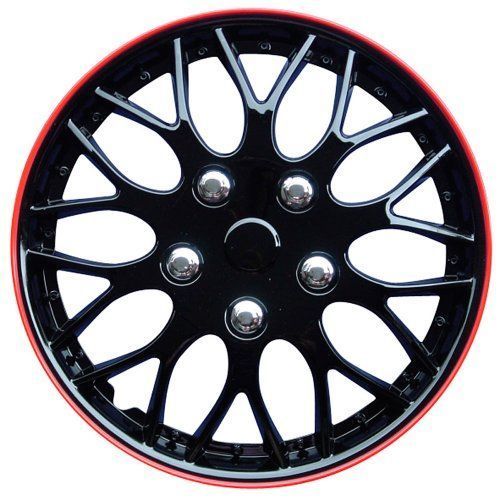 Autostyle Kt970- Ib Plus R Set Missouri Ice Noir/Red Rim - Enjoliveur (4 Pièces)