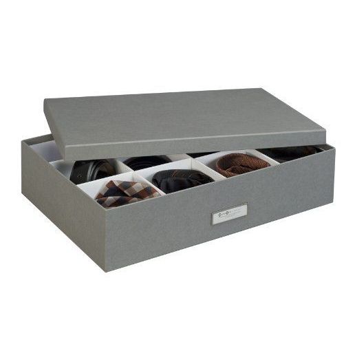 Bigso 634154141 7330061634412 Jacob Boîte De Rangement Avec 12 Compartiments Gris 31 X 43 X 10,5 Cm