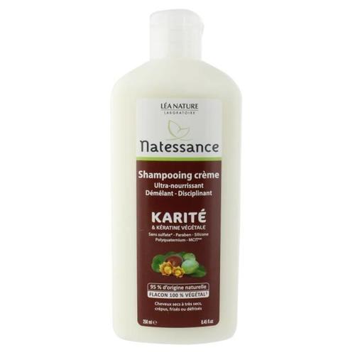 Natessance Shampoing Creme - 250 Ml - Karité Et Kératine Végétale - Ultra-Nourrissant, Démelant Et Disciplinant 