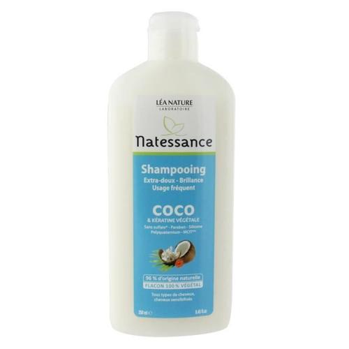 Natessance Shampoing Usage Fréquent - 100 Ml - Coco Et Kératine Végétale - Extra-Doux Et Brillance 