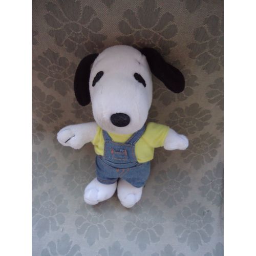 Snoopy En Peluche Petit Avec Ca Salopette Et T-Shirt Jaune 22 Cm Peanuts Play By Play