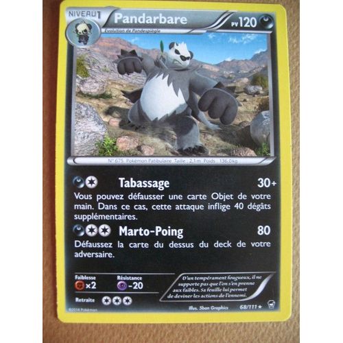 Carte Pokémon - Pandarbare - 68/111 - Poings Furieux - 2014 - Sc2