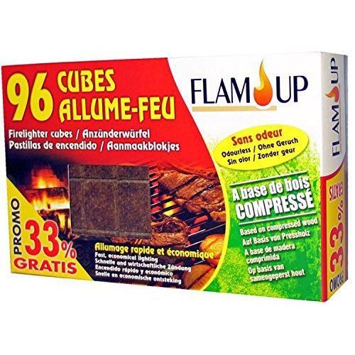 Flam'Up 0700 Allume-feu naturel Bois compresse 96 Cubes