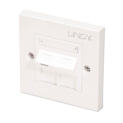 Lindy Plaque murale simple cat. 6 avec 1 x prises fermées non blindées RJ-45 Import Royaume Uni